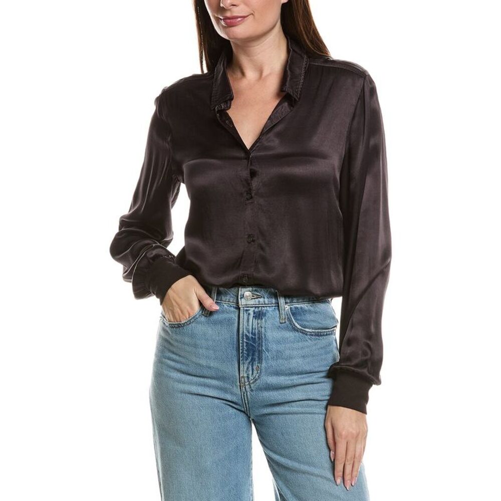 Michael Stars Womens Meredith Shirt, Brown